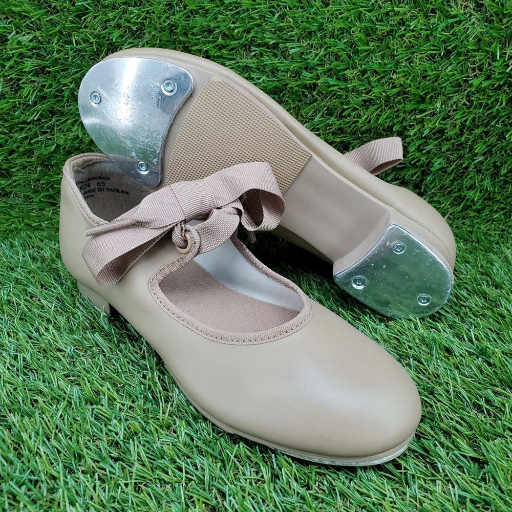 Capezio Future Star SIZE 13 Girls Tap Dance Shoes Ribbon Tie Tan Beige